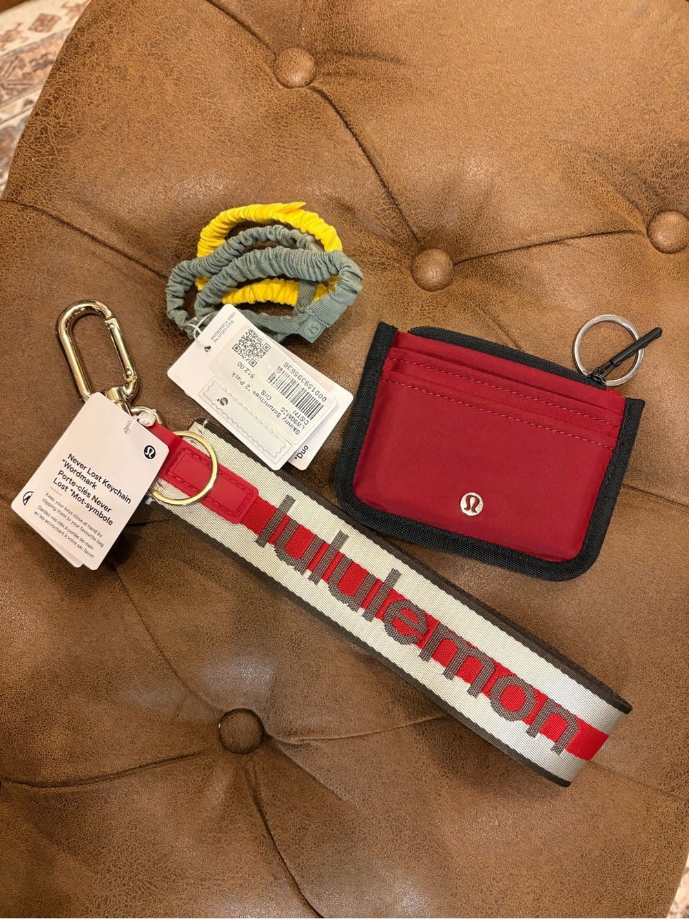 Bundle! lululemon Cardholder, Keychain Strap and scrunchies